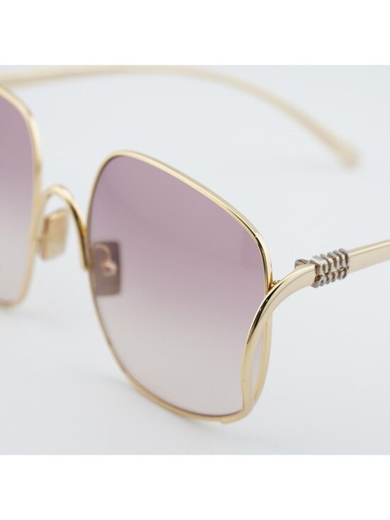 Miu Miu MUA57S 5AK40S Sunglasses Gold Square Frame, Pink Gradient Lenses main image 11